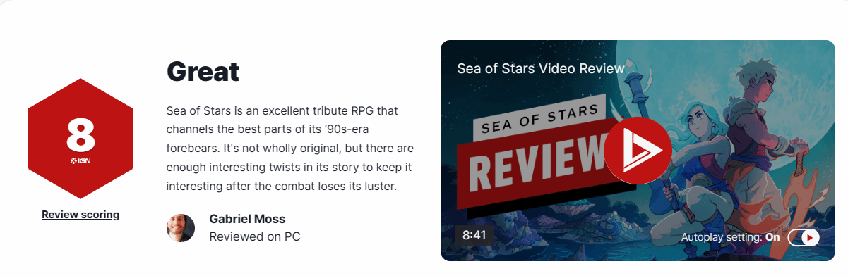 像素RPG《星之海》IGN 8分：汲取了90年代的精華