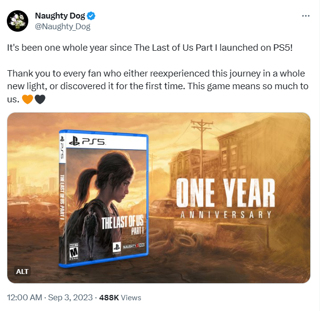 《最後生還者重製版》PS5版發售一周年 頑皮狗發文慶祝