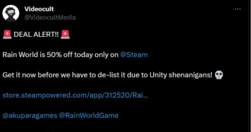 《雨的世界》受Unity風波或將下架 STEAM限時5折優惠