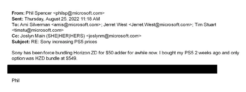 電子郵件顯示：斯賓塞去年買了西之絕境PS5捆綁包