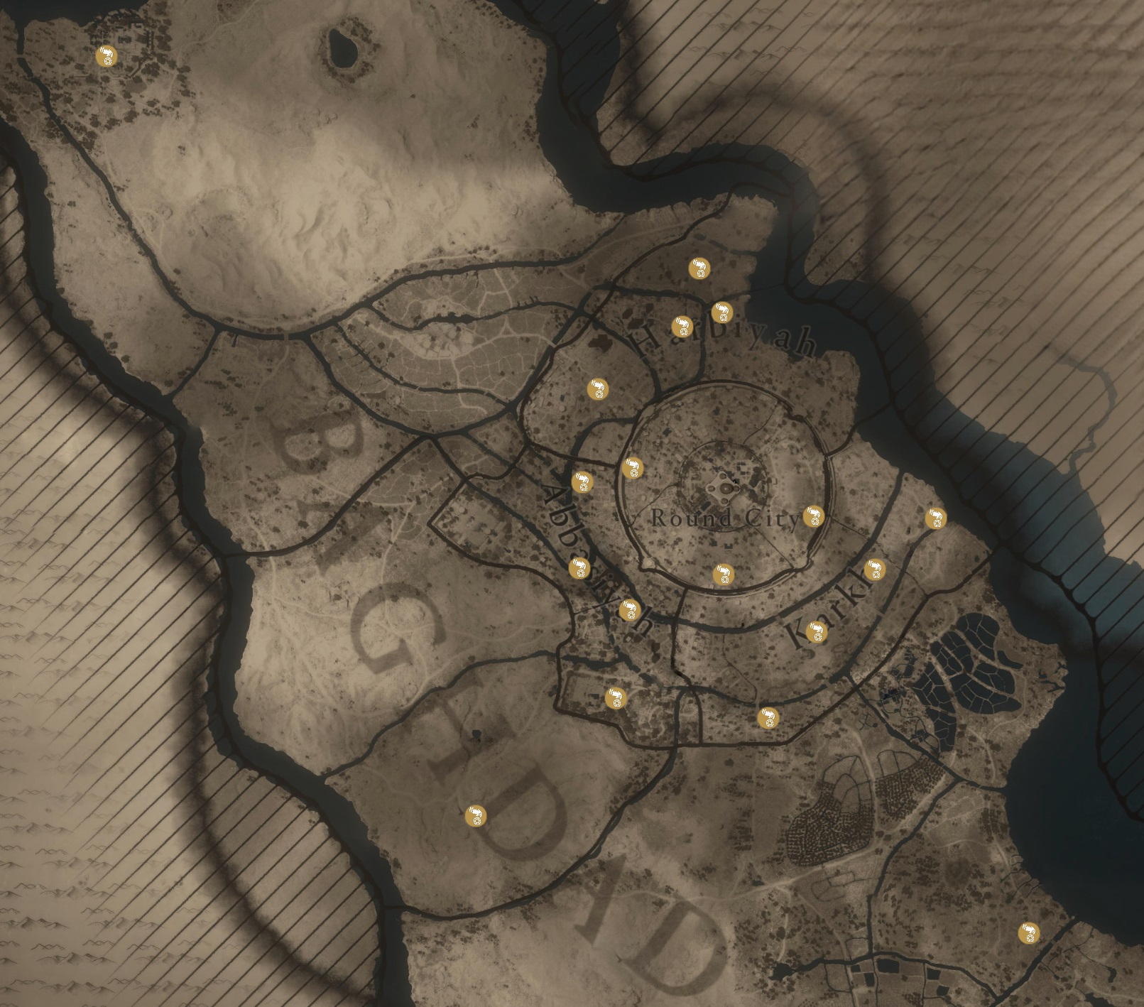 《刺客教條幻象》地圖收集標注 鳥瞰點收集品商人位置地圖指引