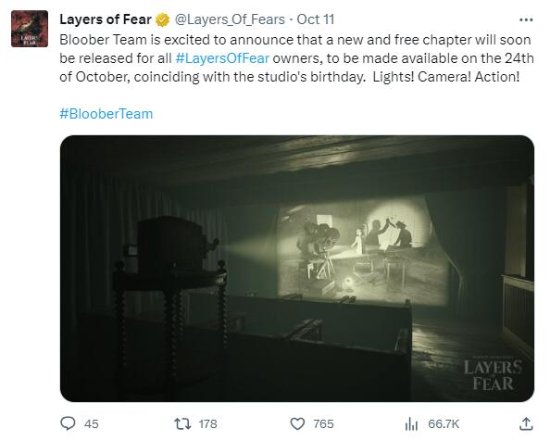 開發商慶生：《層層恐懼重製版》更新免費新遊戲章節！