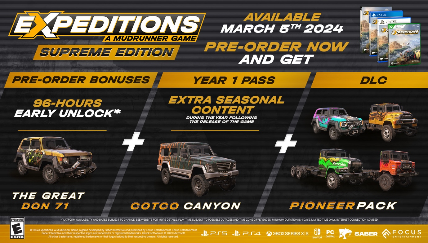 探索無處不在 《遠征泥濘奔馳遊戲》將於3月5日推出, 預購現已開啟