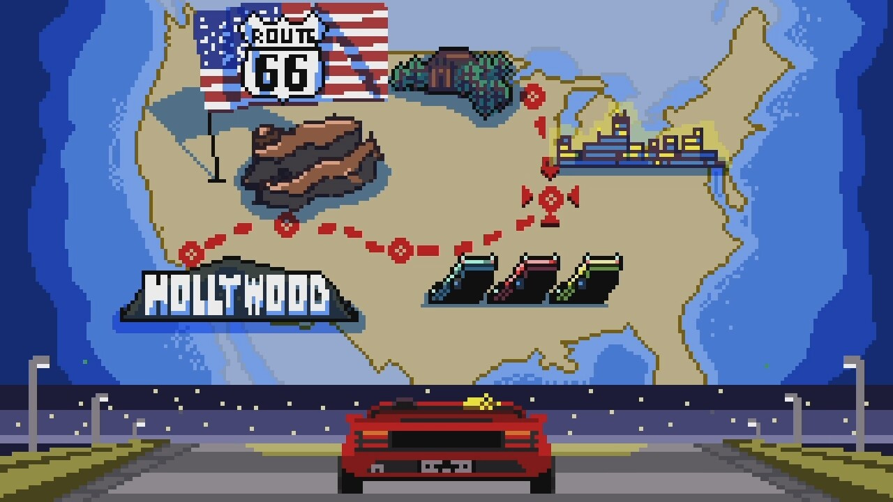 2D像素風街機遊戲《美國狼人在LA》上架STEAM頁面