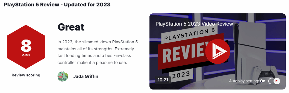 新版PS5 IGN 8分：在2023年依舊保持優勢 體驗一流