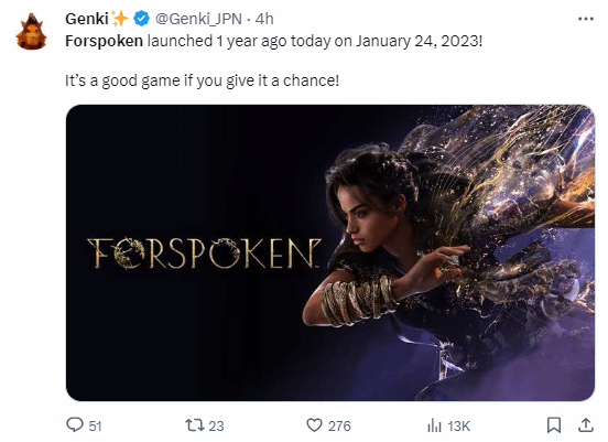 《FORSPOKEN》發售1周年：官方不慶祝 粉絲繪賀圖