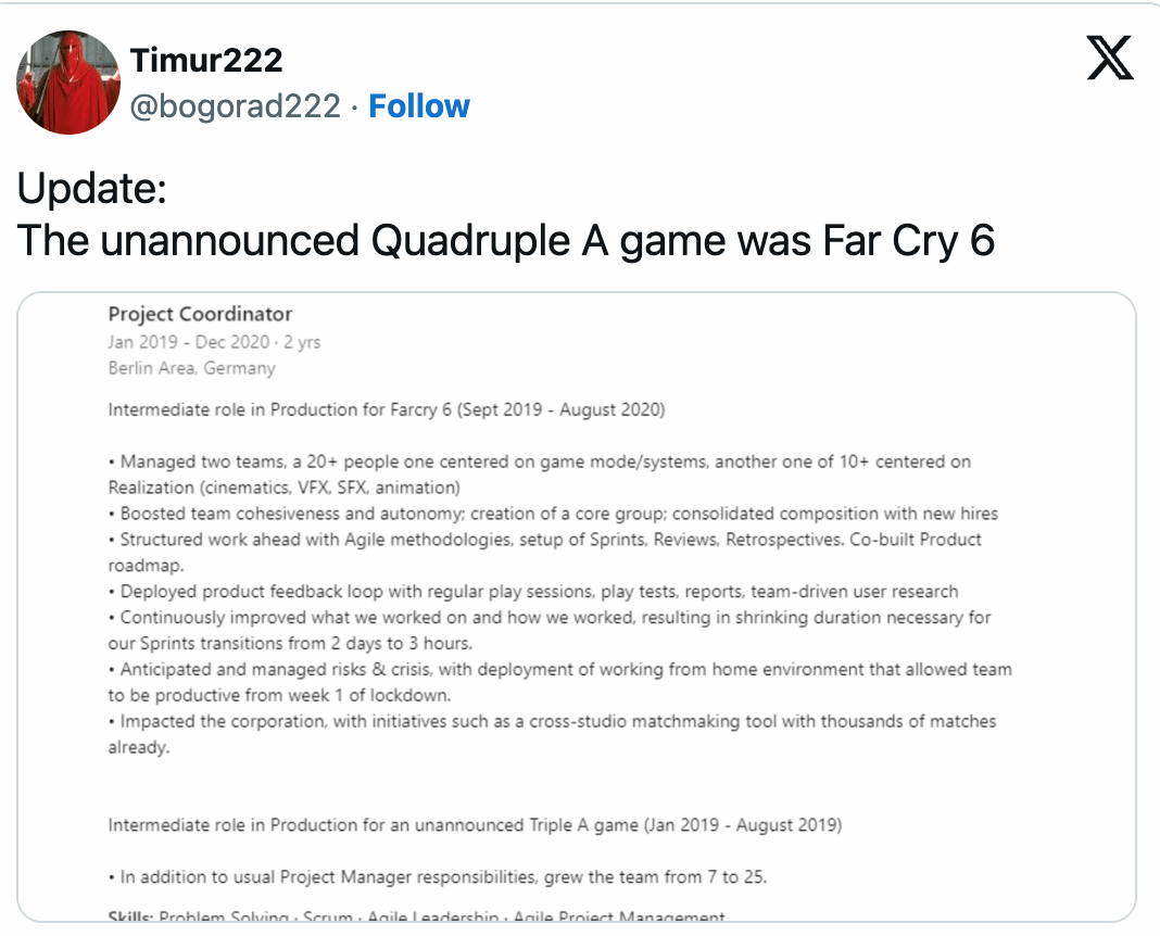 自賣自誇曝《極地戰嚎6》也被育碧當作4A遊戲