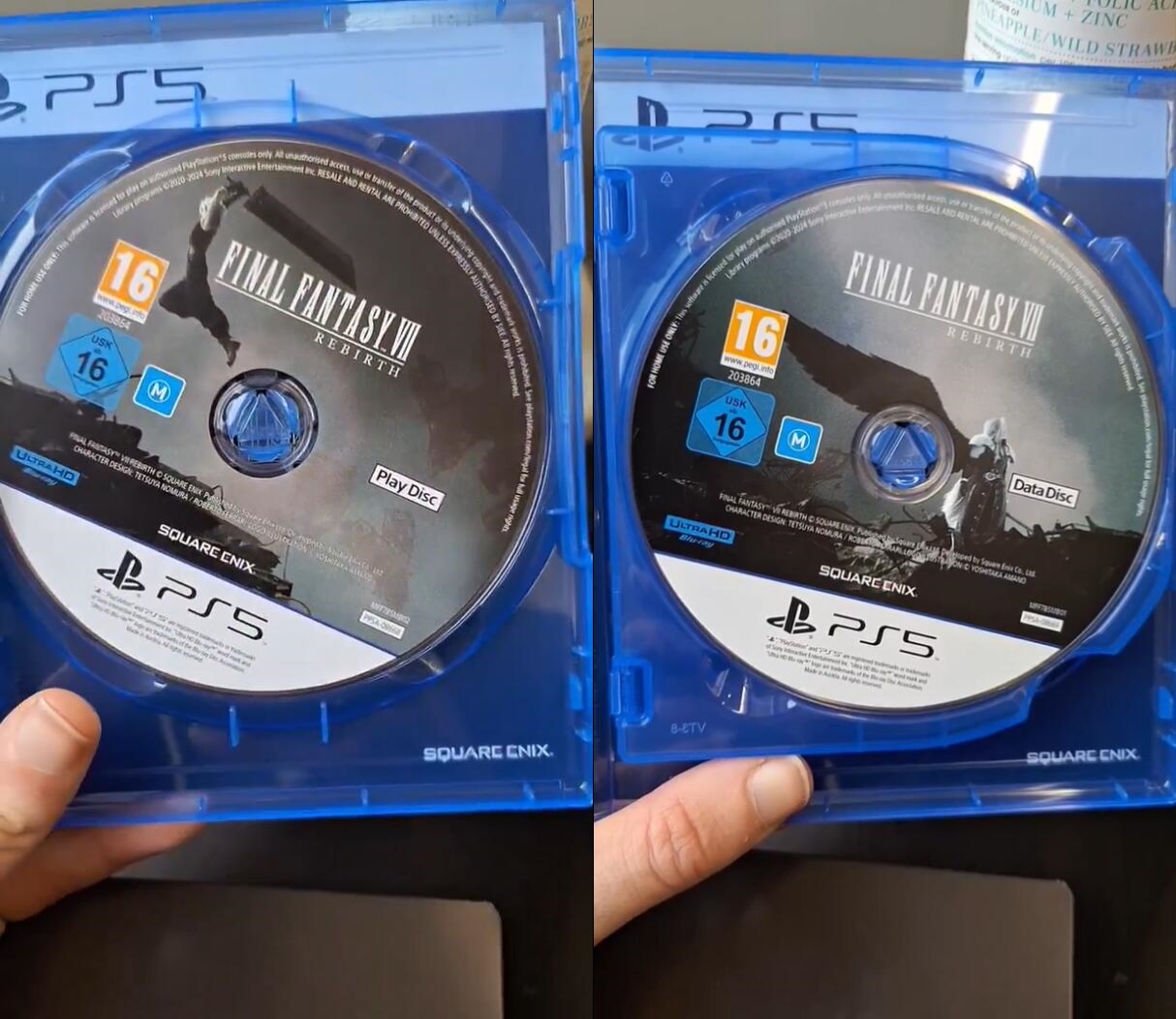 《最終幻想7重生》PS5英版光碟封面與亞洲版不同