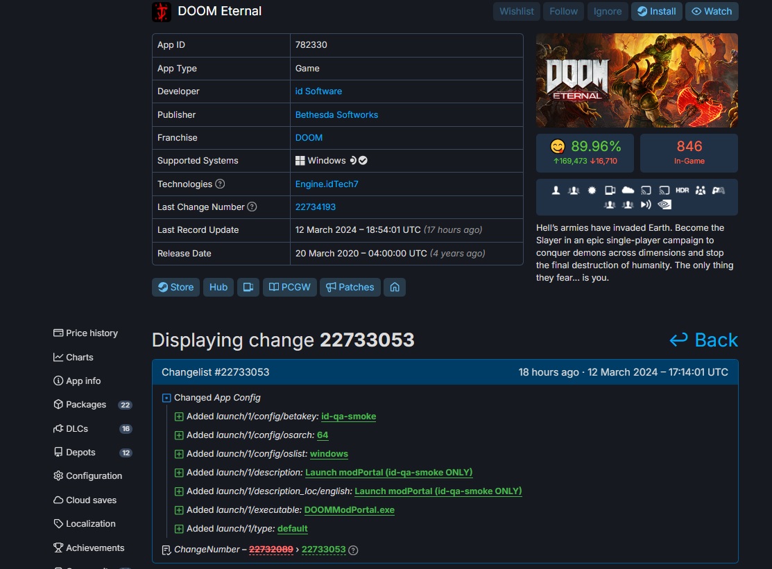 SteamDB顯示《毀滅戰士》官方MOD支持即將到來