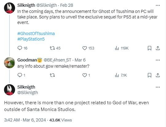 《對馬戰鬼》登PC大佬爆料：多款《戰神》項目開發中！