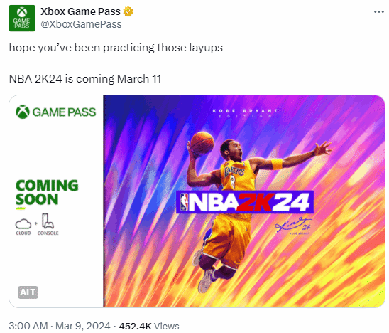喜聞樂見 大快人心《NBA 2K24》將於3月11日加入XGP