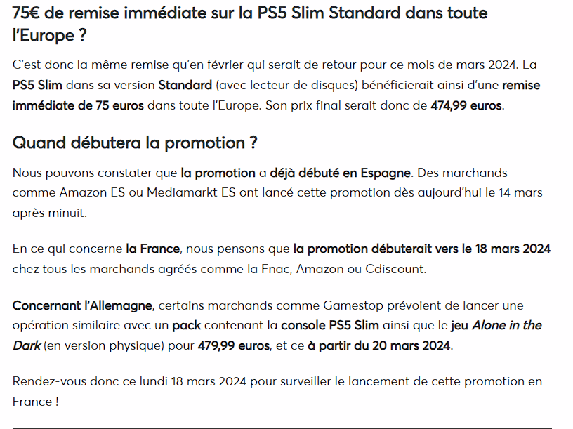 坤哥新情報：新版PS5將在歐洲多地開啟折扣大促！