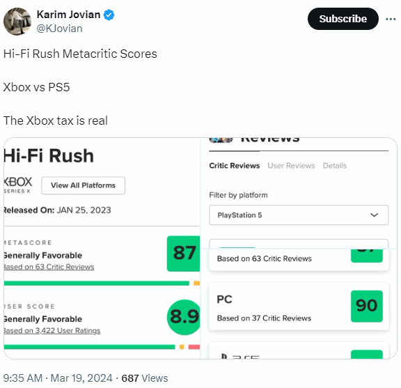 《Hi-Fi Rush》Xbox版評分最低 有網友開始調侃