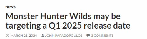 曝《魔物獵人荒野》2025年Q1發布:CAPCOM迄今最大的項目