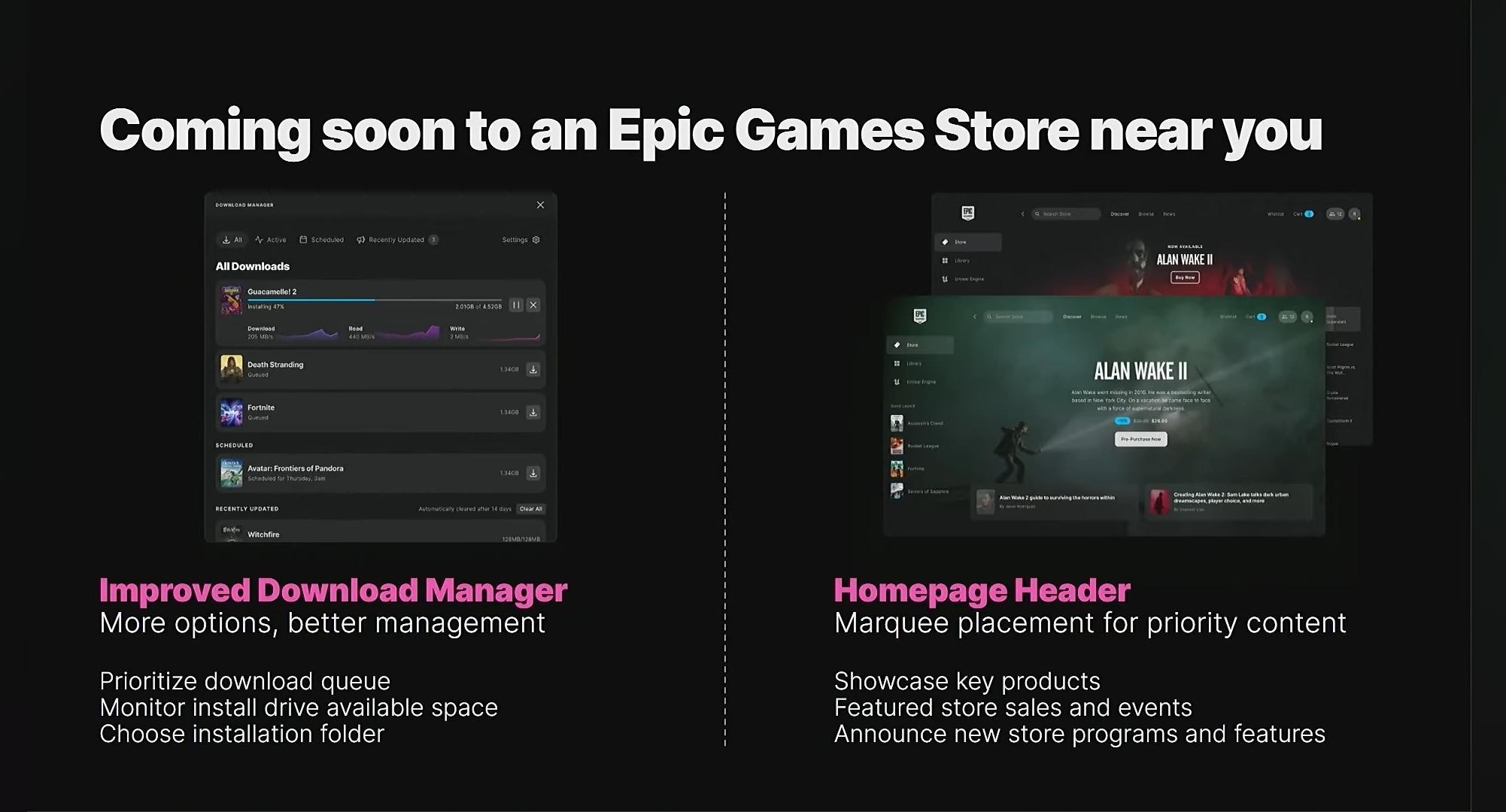 Epic商城將增加新功能！包括下載器與商店界面更新