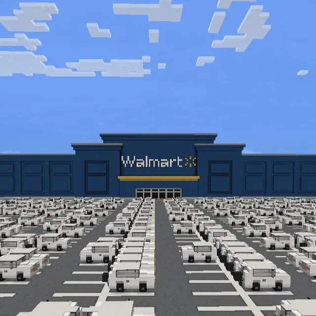 細節滿滿《我的世界》玩家在遊戲中建造沃爾瑪停車場