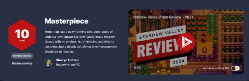 IGN《星露谷物語》新評10分：與遊戲史偉大作品並駕齊驅！