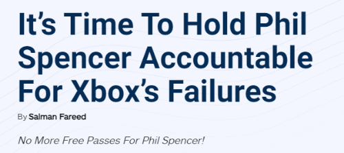 外媒：斯賓塞受到了質疑 他該為Xbox的失敗負責